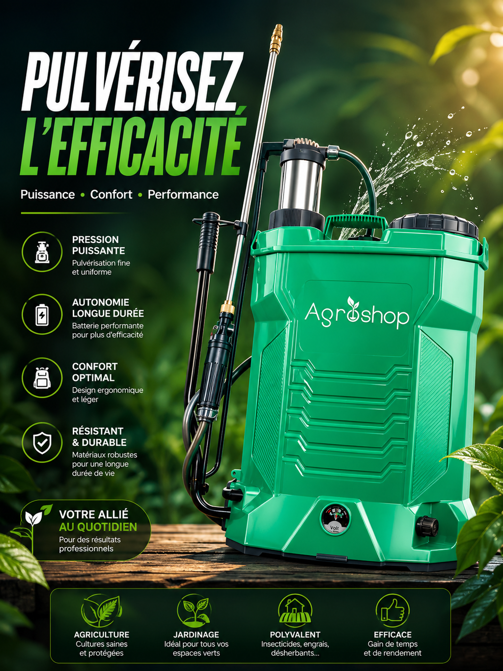 PULVÉRISATEUR ÉLECTRIQUE AGROSHOP 16L
