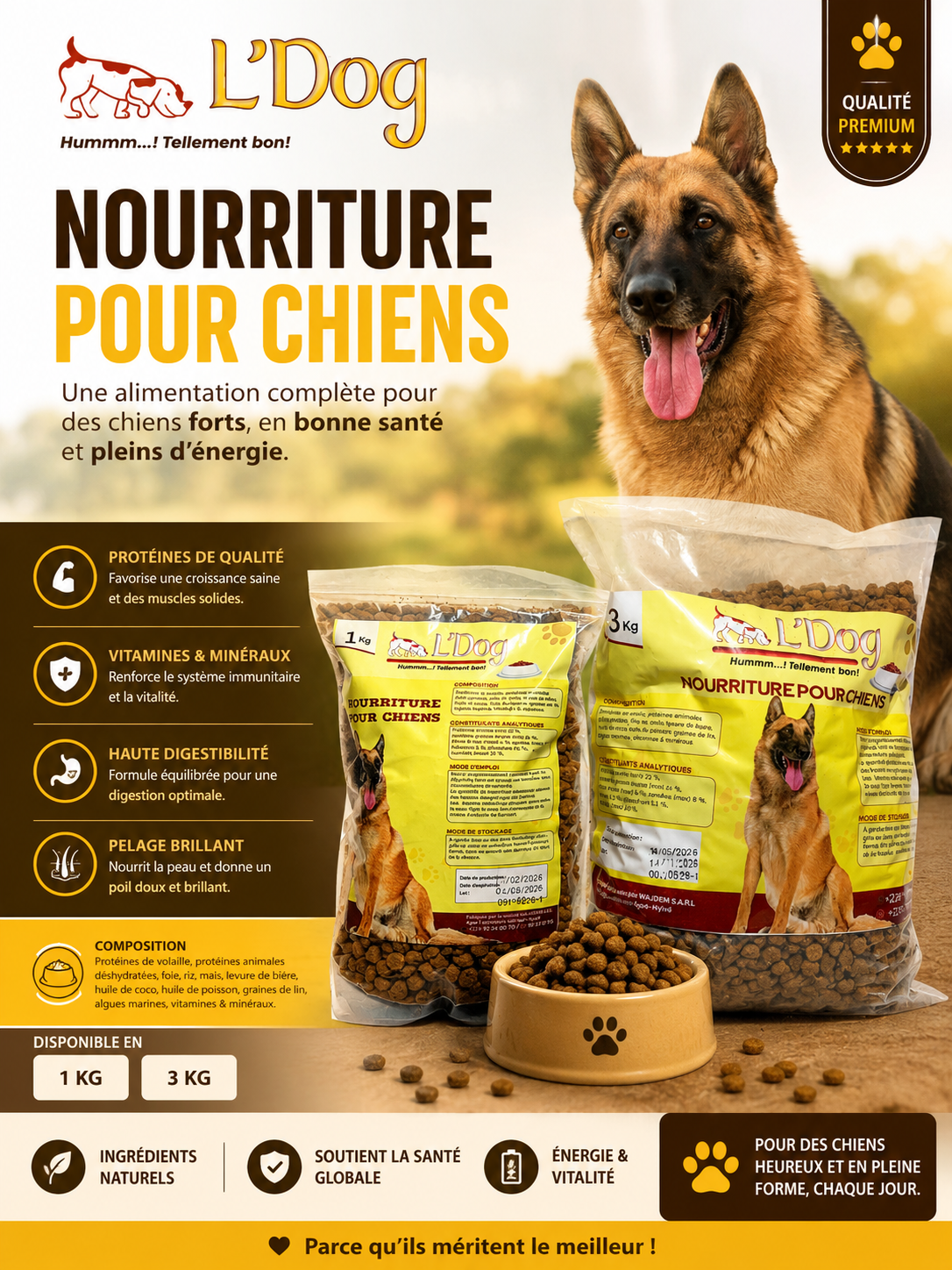 Croquette pour chiens